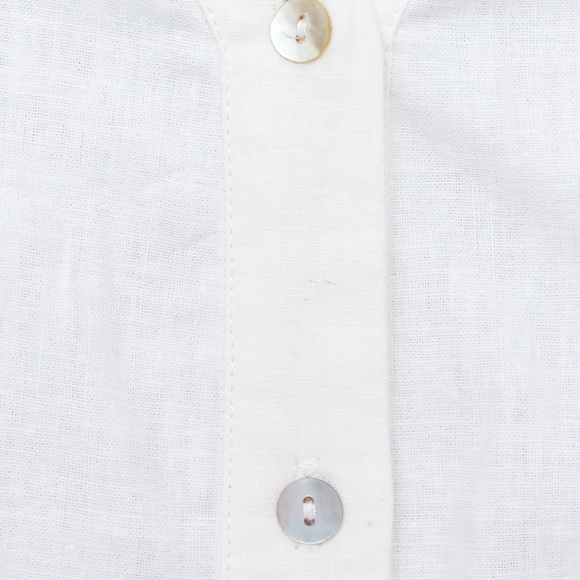 Zara Dresses Zara Oyster White Linen Blend Rustic Halter Slit Midi